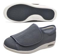 Calzado Diabeticos Hombre Zapatillas Mujer Ortopedica Zapatillas Hombre Anchas Fascitis Edema Calzado para Personas Mayores Zapato De Salud Cómodo,Gris,43.5 EU