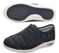 Calzado Diabeticos Hombre Zapatillas Mujer Ortopedica Zapatillas Hombre Anchas Fascitis Edema Calzado para Personas Mayores Zapato De Salud Cómodo,Blackgrey,47 EU