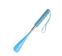 Calzador con mango de acero inoxidable ajustable para ayudar a estirar, Azul cielo, Talla única