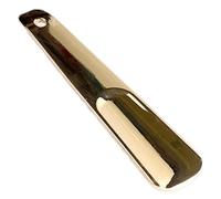 Calzador de calzado, herramienta fácil de llevar, bocina portátil para viajar, ayudante de zapatos de acero inoxidable, cuerno de metal para zapatos ergonómico, para hombres y mujeres, Gold