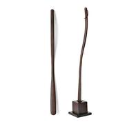 Calzador de madera de haya, 70 cm, hecho a mano, mango extralargo con soporte, para hombres, mujeres, mujeres embarazadas, personas mayores, A, 75 cm