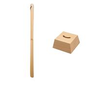 Calzador de madera maciza natural, calzador for personas mayores con base estable, apto hombres y mujeres, varios tamaños disponibles(Color-1,L-38CM)