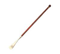 Calzador de mango largo, de madera maciza y latón puro, portátil, sin necesidad de agacharse, for personas mayores y niños.(75cm)