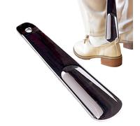 Calzador de metal, pequeño calzador - Calzador de viaje de acero inoxidable para personas mayores y niños, ayudante de zapatos para todo tipo de de pies, fácil de usar para niños y adultos, Black