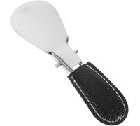 Calzador de viaje de acero inoxidable con funda de cuero, compacto y portátil, ayuda para levantar zapatos para hombres y mujeres mayores, plegable, mini para un fácil uso, duradero, ergonómico, uso