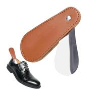 Calzador - Herramienta para poner zapatos con cubierta de piel sintética | Cuernos de zapatos perfectos para poner y quitar botas, bocina de zapatos de viaje, herramienta de ayuda de zapatos para uso