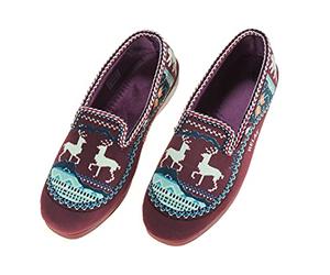 Calzados Romero ALCALDE. Zapatilla Casa Confortable Mujer.Para Casa y Calle.Invierno.Casi LLana.Sin Costuras. Confortina. Relax. Fabricadas en España. No resbala. Calentita Burdeos talla 35 EU (2800)