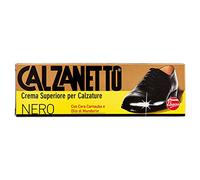 Calzanetto - Crema superior para calzado con cera de carnauba y aceite de almendras, 50 ml, color negro - [Pack de 6]