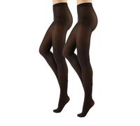 CALZITALY 2 Pares Medias Opacas De Mujer, Panty Microfibra, 40 Den | Marron, Negro, Azul, Granate | S, M, L, XL| Calcetería Italiana (S, Noce)