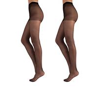 CALZITALY 2 PARES - MEDIAS TRANSPARENTES 20 DEN | MEDIAS PARA MUJER | NATURAL, NEGRO, AZUL | S, M, L, XL, XXL | CALCETERÍA ITALIANA (S, NEGRO)