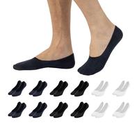 CALZITALY 6-12 pares calcetines invisibles para hombres, calcetines cortos de algodón, negro, azul marino, blanco, natural, calcetería italiana(43-46, 4 Azules + 4 Blancos + 4 Negros)