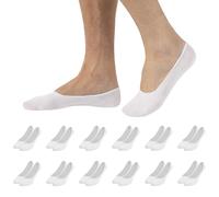 CALZITALY 6-12 pares calcetines invisibles para hombres, calcetines cortos de algodón, negro, azul marino, blanco, natural, calcetería italiana(39-42, 12 Pares - Blancos)