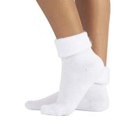 CALZITALY Calcetines Invernales Efecto Angora, Medias Mullidas para el Invierno, Calcetinas antideslizante | Multicolor | Talla ùnica | Made in Italy (BLANCO)