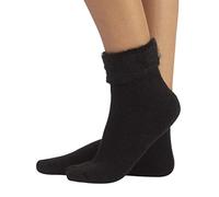 CALZITALY Calcetines Invernales Efecto Angora, Medias Mullidas para el Invierno, Calcetinas antideslizante | Multicolor | Talla ùnica | Made in Italy (NEGRO)