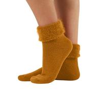 CALZITALY Calcetines Invernales Efecto Angora, Medias Mullidas para el Invierno, Calcetinas antideslizante | Multicolor | Talla ùnica | Made in Italy (OCRE)