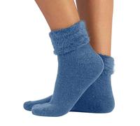 CALZITALY Calcetines Invernales Efecto Angora, Medias Mullidas para el Invierno, Calcetinas antideslizante | Multicolor | Talla ùnica | Made in Italy (BLU JEANS)