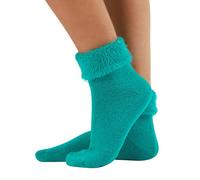 CALZITALY Calcetines Invernales Efecto Angora, Medias Mullidas para el Invierno, Calcetinas antideslizante | Multicolor | Talla ùnica | Made in Italy (TURQUESA)