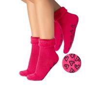 CALZITALY Calcetines Invernales Efecto Angora, Medias Mullidas para el Invierno, Calcetinas antideslizante | Multicolor | Talla ùnica | Made in Italy (2 X Fuxia)