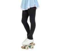 CALZITALY Mallas de patinaje artístico para niña, sin pie, mallas opacas para patinaje sobre hielo, 80 DEN, fabricadas en Italia, Negro , 8-10 años
