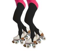 CALZITALY Medias Con Estribo Para Niña, Patinaje Artístico, Professional Skating, Natural, Negro, Caramelo, 70 Den, 6, 8, 10, 12 Años, Calcetería Italiana (FR/ES, Edad, 10 años, Regular, 2 X Negro)