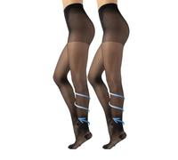 CALZITALY Medias de Descanso, Panty Compresión Fuerte Factor 10 mm/Hg | 70 DEN | Negro, Natural, Azúl | S, M, L, XL | Calcetería Italiana (M, 2 X Negro)