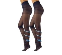 CALZITALY Medias de Descanso, Panty Compresión Fuerte Factor 10 mm/Hg | 70 DEN | Negro, Natural, Azúl | S, M, L, XL | Calcetería Italiana (XXL, 2 X Azul Marino)