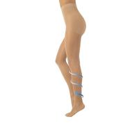 CALZITALY Medias de Descanso, Panty Compresión Fuerte Factor 10 mm/Hg | 70 DEN | Negro, Natural, Azúl | S, M, L, XL | Calcetería Italiana (S, Natural Tan)