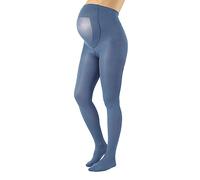 CALZITALY Medias Invernales Premama, Panty Para Futura Mama, 100 DEN | Negro, Amarillo, Naranja, Verde, Rosa | S, M, L, XL, XXL, 3XL, 4XL | Calcetería Italiana (S, Dusty Blue)