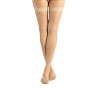 CALZITALY Medias para Liguero con Costura Posterior, Pantys Transparerentes de Mujer | S, M, L, XL, 2XL, 3XL, 4XL | Negro, Natural, Blanco, Marfil | 15 DEN | Made in Italy (S, Natural)