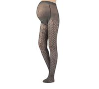CALZITALY MEDIAS PREMAMA | LEOTARDOS DE ALGODÓN EFECTO PERLE | LEOTARDOS EFECTO PERLE DISENO CHEVRON | 300 DEN | GRIS | S, M, L, XL | CALCETERÍA ITALIANA | (S, Gris)