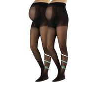 CALZITALY, Medias premama, Pantimedias de descanso para Futuras Mamas, Medias Maternidad 8 mm/Hg, 20 DEN, S, M, L, XL, MADE IN ITALY (FR/ES, Letras, M, Regular, Regular, 2 Pares - Negro)