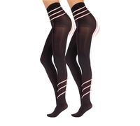 CALZITALY Medias tupidas de descanso y reductoras, Panty compresión media | 100 den | negro | S, M, L, XL | calcetería italiana (2 X Negro, L)