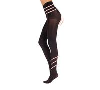 CALZITALY Medias tupidas de descanso y reductoras, Panty compresión media | 100 den | negro | S, M, L, XL | calcetería italiana (Negro, XL)