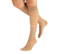 CALZITALY PACK 1/2 Calcetines Medicos hasta La Rodilla, Calcetines a Compresión Graduada Media, 70 Den, 10-14mm/Hg | Calcetería Italiana (Natural, S/M)