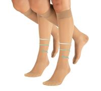 CALZITALY PACK 1/2 Calcetines Medicos hasta La Rodilla, Calcetines a Compresión Graduada Media, 70 Den, 10-14mm/Hg | Calcetería Italiana (2 Pack - Natural, L/XL)