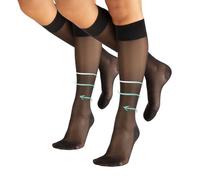 CALZITALY PACK 1/2 Calcetines Medicos hasta La Rodilla, Calcetines a Compresión Graduada Media, 70 Den, 10-14mm/Hg | Calcetería Italiana (2 Pack - Negro, S/M)