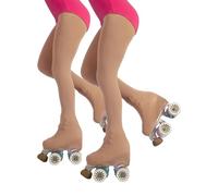 CALZITALY PACK 1/2 Medias Cubrepatin Para Niña - 70 DEN | Patinaje Artístico | Professional Skating | Natural, Negro | 6, 8, 10, 12 Años | Calcetería Italiana (6 Años, 2 Pares - Natural)
