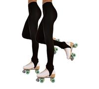 CALZITALY PACK 1 o 2 PARES - Medias con Estribo Para Mujer, Patinaje Artístico, Professional Skating | Natural, Negro, Caramelo | 70 Den | S, M, L | Calcetería Italiana (L, 2 X Negro)