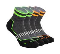 CALZITALY PACK 2-3-6 PARES Calcetines de deporte, Calcetines Deportivos Tobilleros Media Caña Calcetines Acolchados Ciclismo Running Tenis Padel MADE IN ITALY(43-46, 2 Pares cortos: Verde+Naranja)