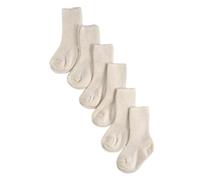 CALZITALY PACK 2/4/6 Calcetines de algodón de canalé para bebé, Calcetas de colores unisex para infante | 0-12 meses (FR/ES, Edad, 0 meses, 3 meses, 6 Pares: Beige Melange)