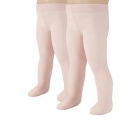 CALZITALY PACK 2 PARES Medias Tupidas para Bebe, Pantis para Recien Nacidos, Blanco, Azul, Rosa, 3-24 Meses, 40 DEN, Made in Italy (2 PARES ROSA CLARITOS, 12 Meses)