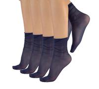 CALZITALY PACK 4/5/6 PARES de Calcetines sin Puño Elástico, Mini Medias sin Cinturón Elástico, Calcetines Finos | 20 DEN | Made in Italy (Talla Unica, 4 Pares Navy)