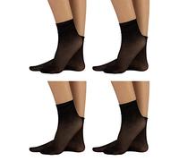 CALZITALY PACK 4/5 PARES de Calcetines sin Puño Elástico, Mini Medias sin Cinturón Elástico, Calcetines Finos | Natural, Negro, Azúl Marino, Gris, Verde | 20 DEN | Made in Italy (Negro)
