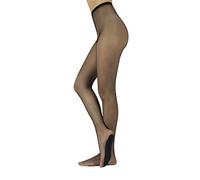 CALZITALY Resistentes Medias de Rejilla con Suela Confort, Medias de Baile Salsa, Bachata, Naturales, Negros, Calcetería Italiana (S, Negro)