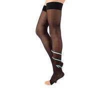 CALZITALY Sin soporte médico con fuerte compresión graduada 18 - 22 mm/Hg | negro, color piel | S, M, L, XL, 140 DEN, fabricado en Italia, Negro , L