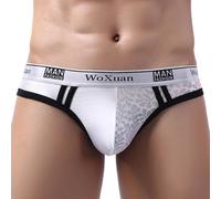Calzoncillo de Hombre Ropa Interior Transpirable Suave Bikini Alta Elasticidad Bañador Tanga Slip Corto Ajustado Mini Slip Bañador Thong Trunks Baño de Verano Elástico Tiro Bajo