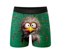 Calzoncillo sexy para hombre, ropa interior con estampado original, cómodo, transpirable, con goma suave, divertidos pantalones cortos de ocio para el día a día, playa, básicos, verde, L