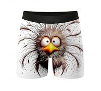Calzoncillo sexy para hombre, ropa interior con estampado original, cómodo, transpirable, con goma suave, divertidos pantalones cortos de ocio para el día a día, playa, básicos, Blanco, S