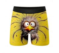 Calzoncillo sexy para hombre, ropa interior con estampado original, cómodo, transpirable, con goma suave, divertidos pantalones cortos de ocio para el día a día, playa, básicos, amarillo, XL