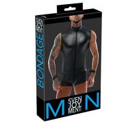 Calzoncillo y tanga eróticos de cuero y látex para hombre marca Nek Herren Overall&Cuffs S